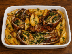 1/2 Cabeza de Cordero al Horno con Guarnición